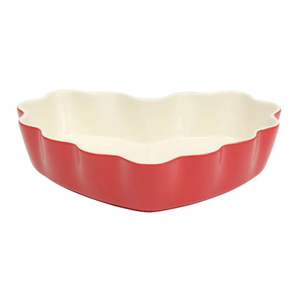 Heart Ruffle Ceramic Pie Pan