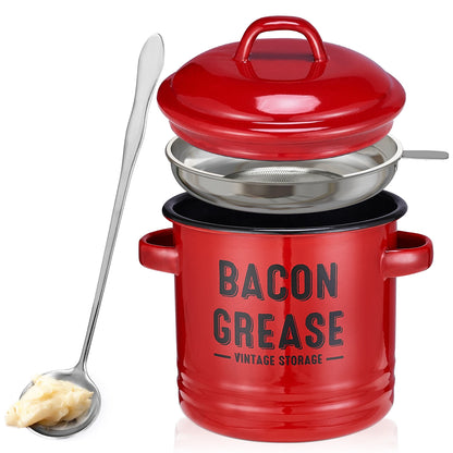 Farmhouse Bacon Grease Container with Strainer