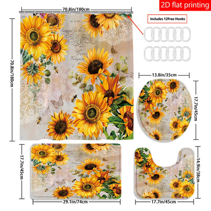 Sunflower Shower Curtain Set
