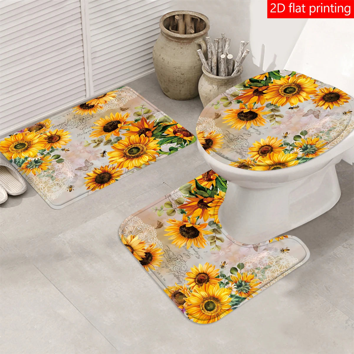 Sunflower Shower Curtain Set