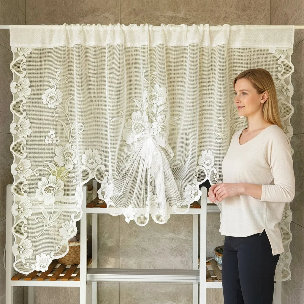 Farmhouse Short Lace Window Valance