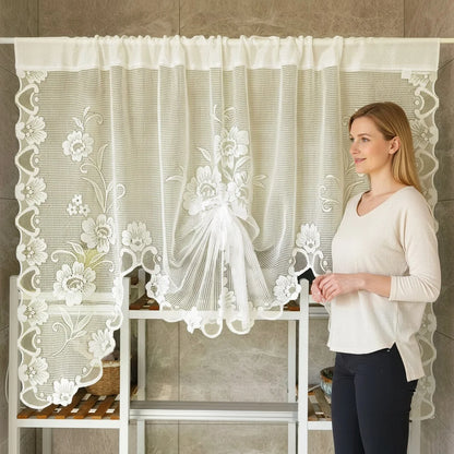 Farmhouse Short Lace Window Valance