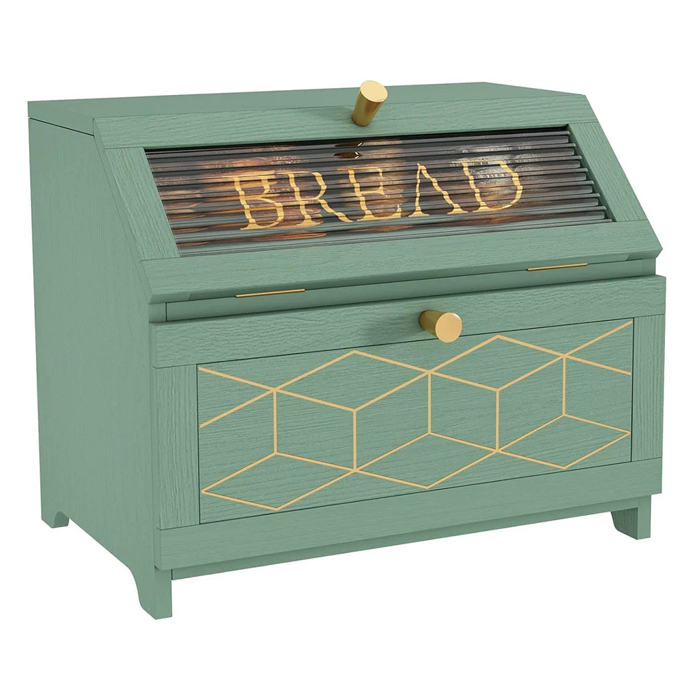 Wooden Double-Layer Bread Box