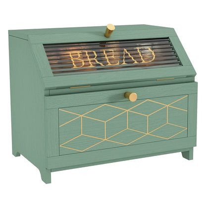 Wooden Double-Layer Bread Box