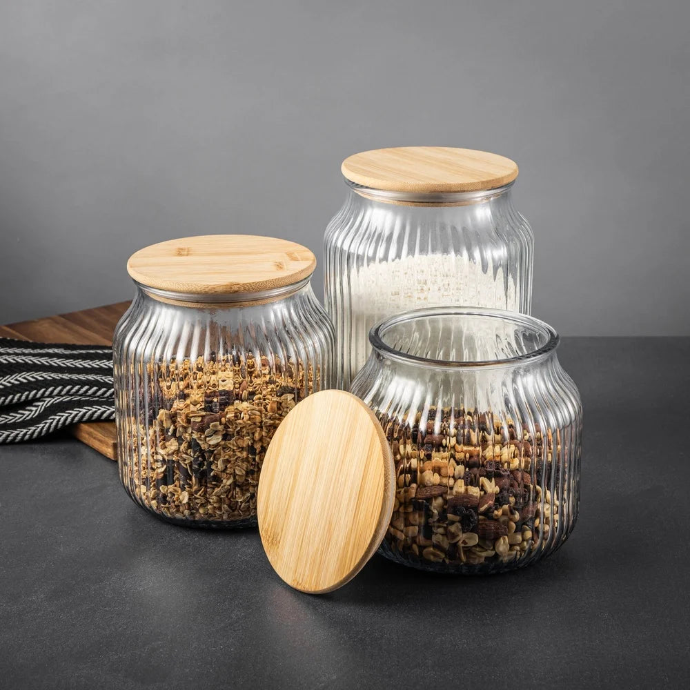 Glass Storage Jar w/ Bamboo Airtight Lid