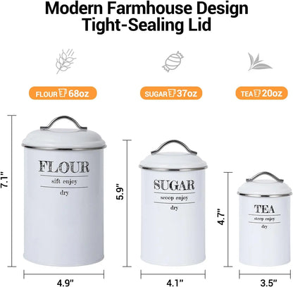 Farmhouse Kitchen Storage Canisters Set with Lids
