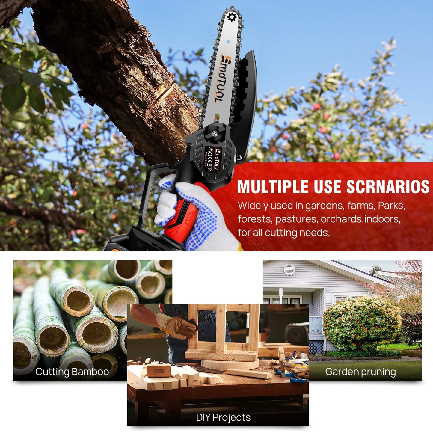 Mini Chainsaw 6 inch Cordless