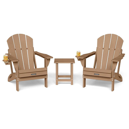 Folding Adirondack chairs and table set