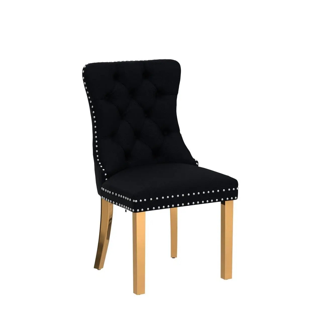 Nailhead Trimmed Dining Chairs Set 2