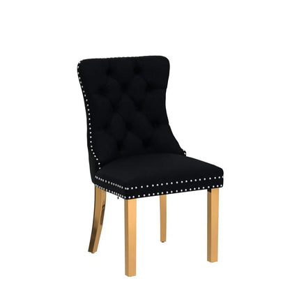 Nailhead Trimmed Dining Chairs Set 2