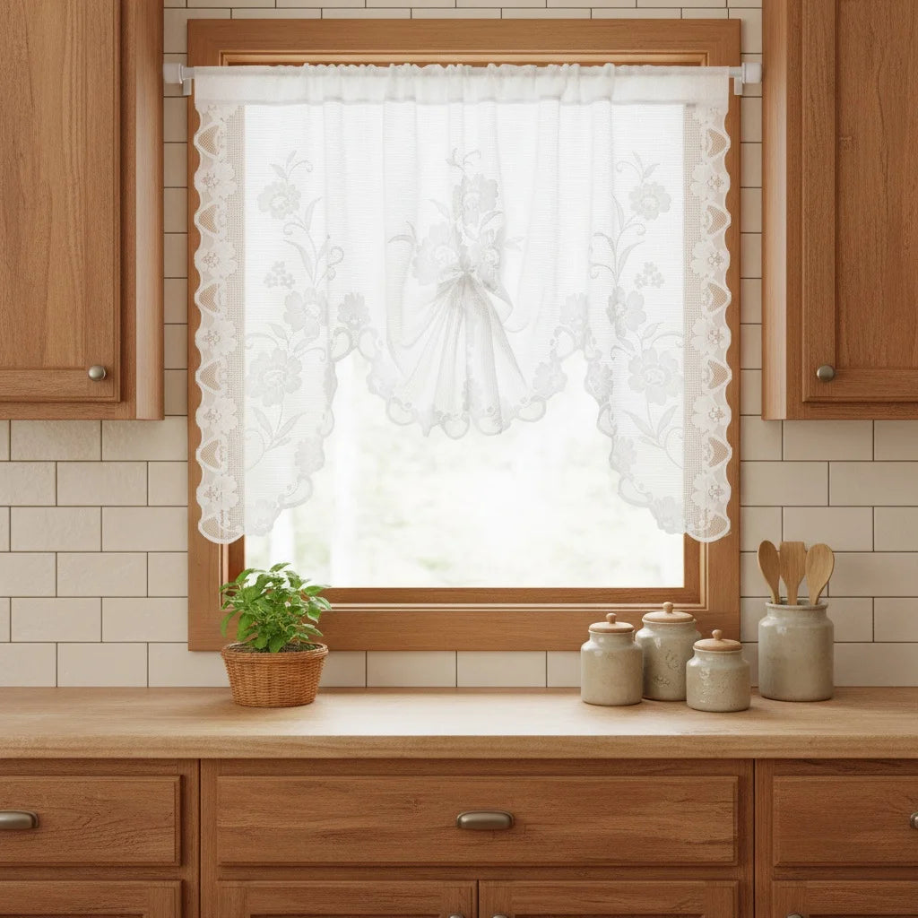 Farmhouse Short Lace Window Valance