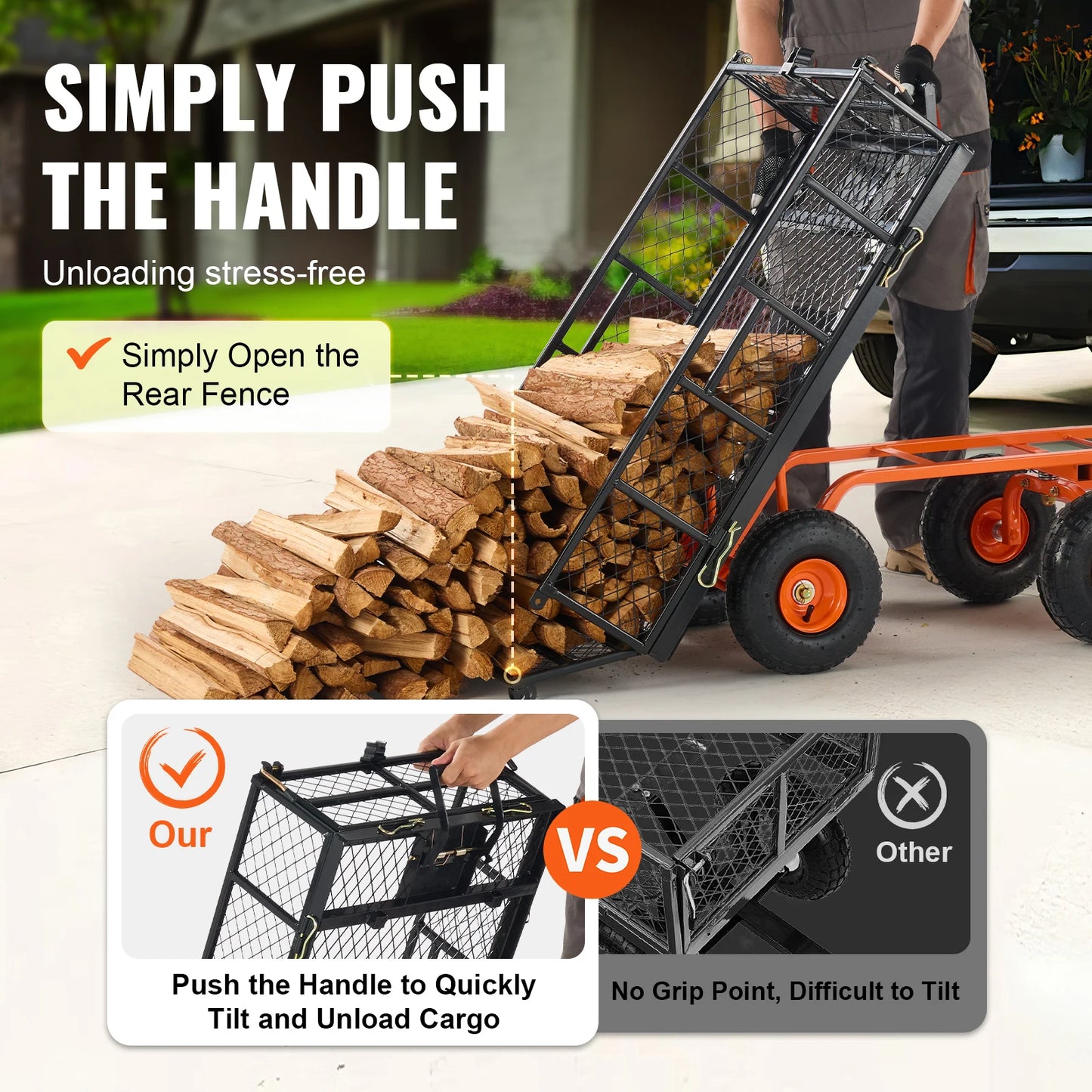 Garden Cart Metal  Dump Cart