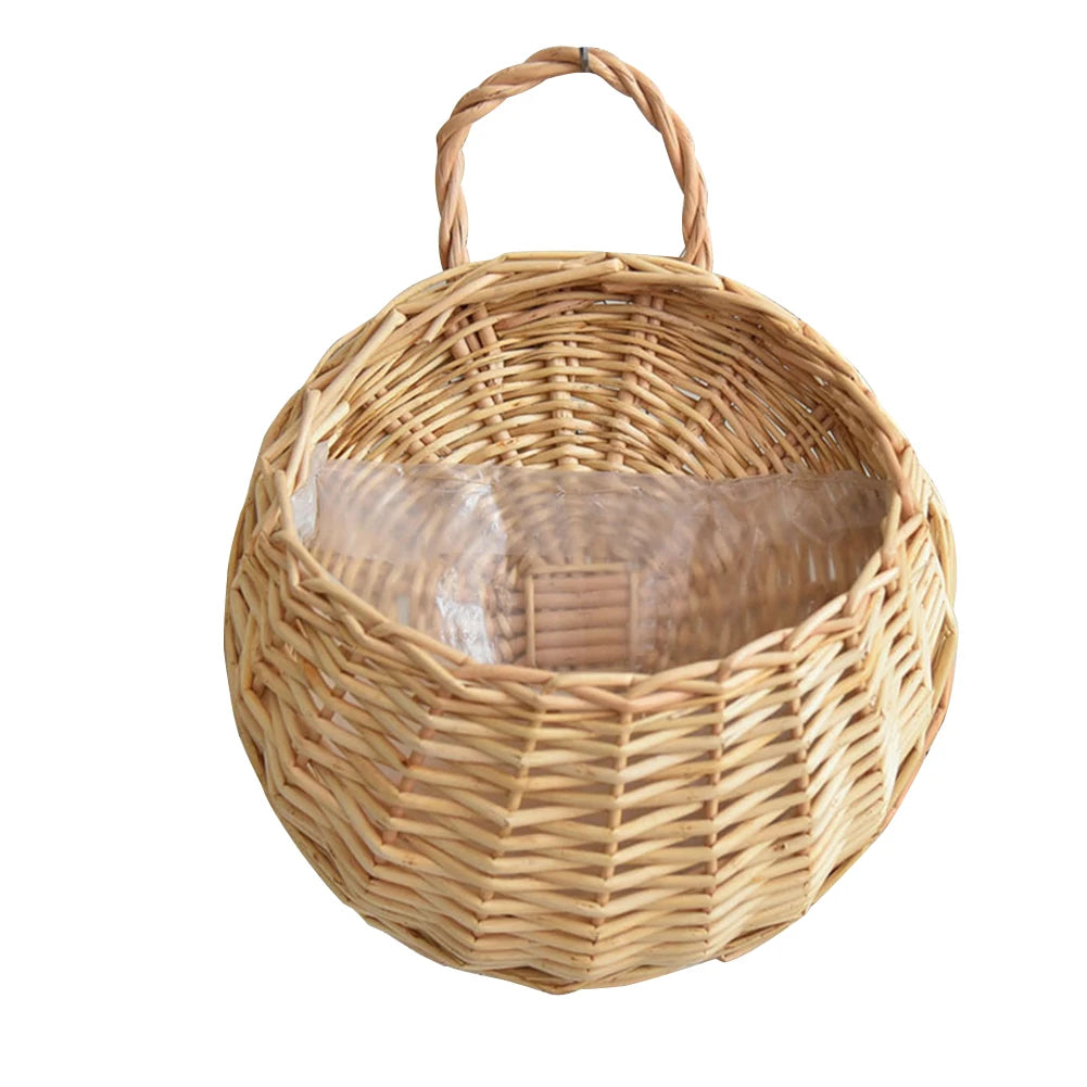 Rustic Flower Pot Basket Wicker Storage Container