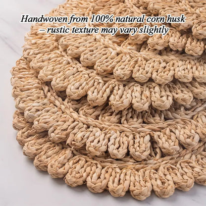 Round Corn Husk Placemats Set