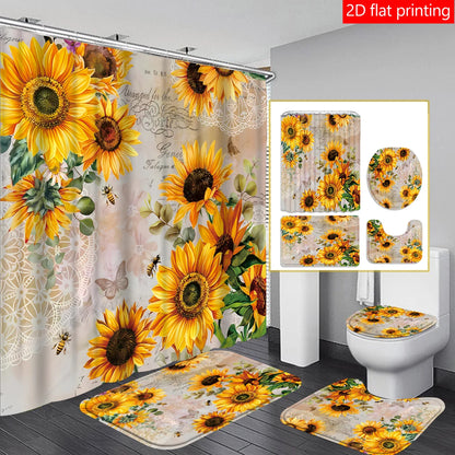 Sunflower Shower Curtain Set